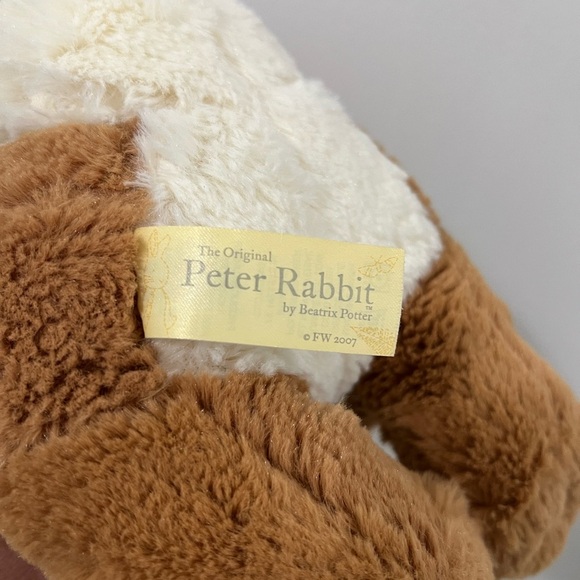 Peter Rabitt Brown and White Stuffed Bunny with Soft Fur - Picture 7 of 10
